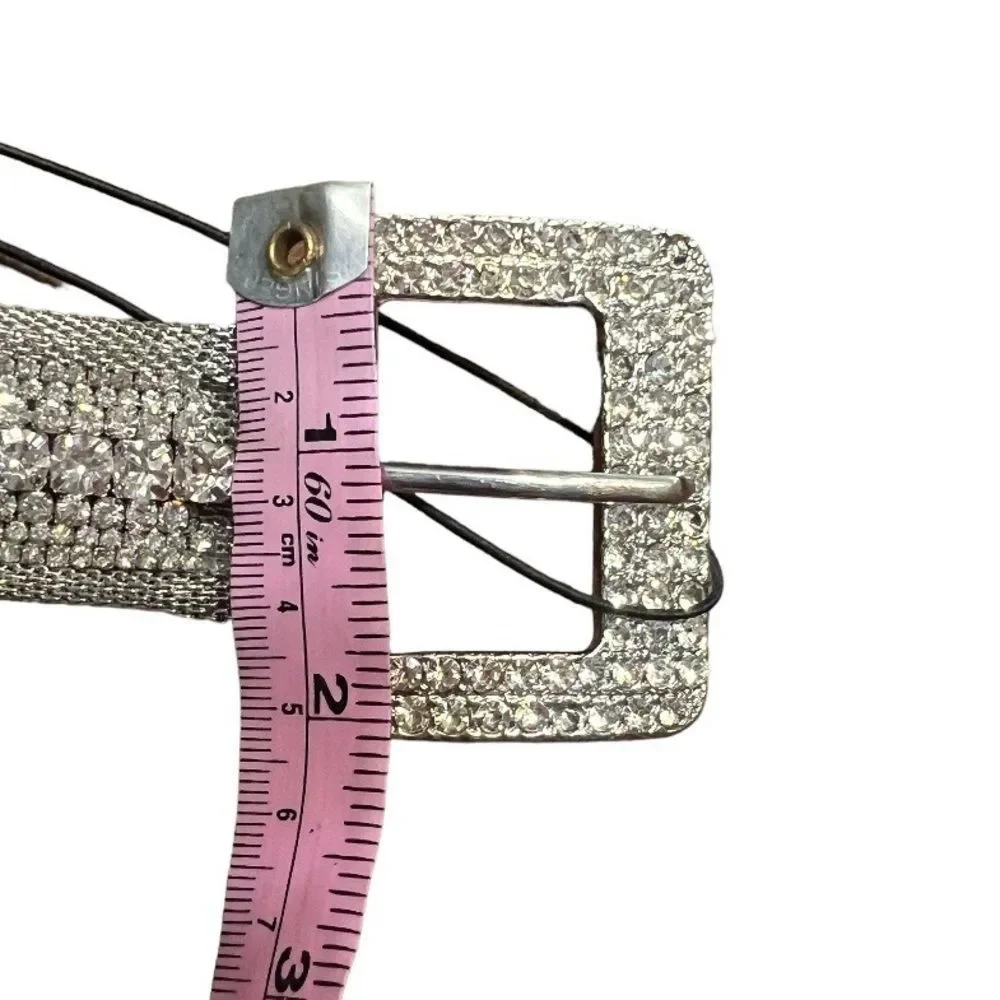 Zara Silver Rhinestone Studded Mesh Bling Belt NWT Fairy Bling